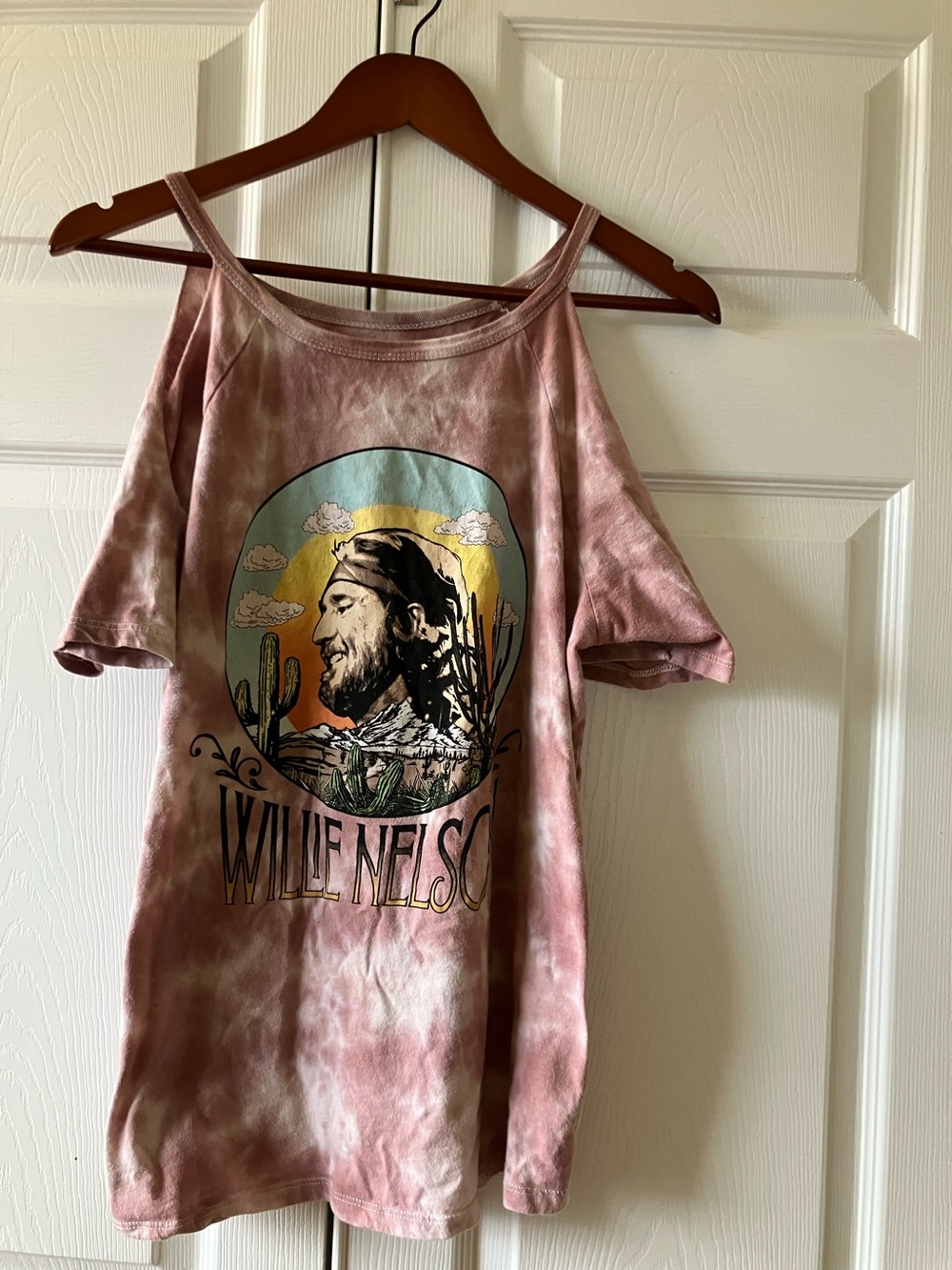 torrid Pink Tie-Dye Cold-Shoulder Willie Nelson Graphic Tee